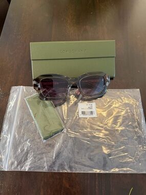 NWT-Longchamp Tortoiseshell Frame Sunglasses with Dark Gray Lenses